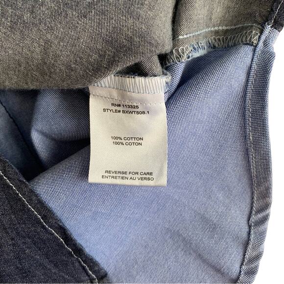 Via Penny Lane Reworked Apparel | TLC Graphic Upcycled Chambray Button Up Shirt - Picture 7 of 10